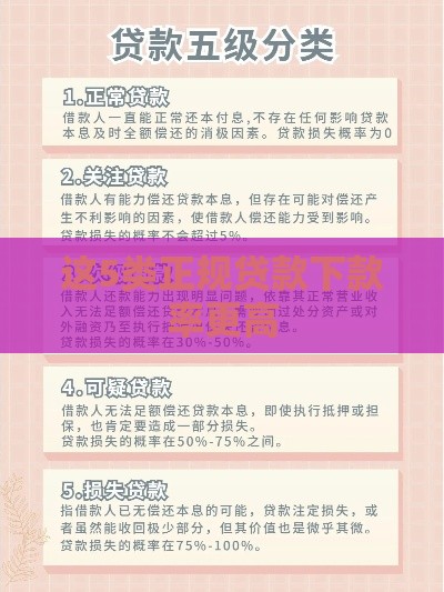 这5类正规贷款下款率更高