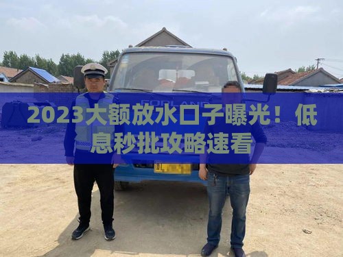 2023大额放水口子曝光！低息秒批攻略速看