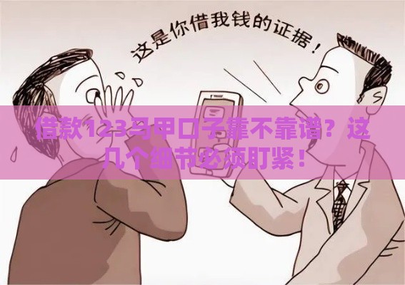 借款123马甲口子靠不靠谱？这几个细节必须盯紧！