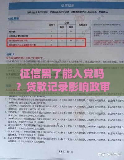 征信黑了能入党吗？贷款记录影响政审全解析