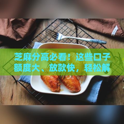 芝麻分高必看！这些口子额度大、放款快，轻松解决资金难题