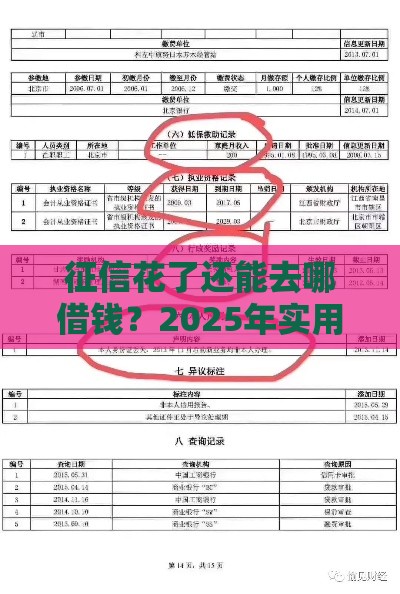 征信花了还能去哪借钱？2025年实用避坑攻略