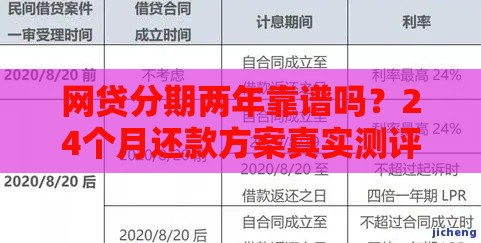 网贷分期两年靠谱吗？24个月还款方案真实测评！