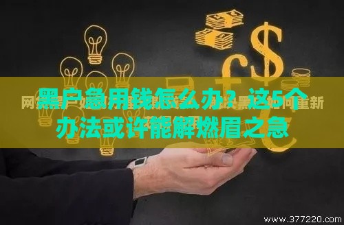 黑户急用钱怎么办？这5个办法或许能解燃眉之急