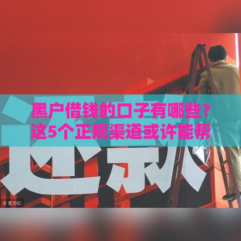 黑户借钱的口子有哪些？这5个正规渠道或许能帮到你
