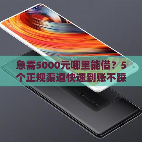 急需5000元哪里能借？5个正规渠道快速到账不踩坑