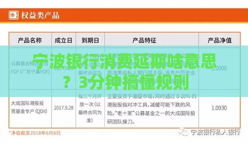 宁波银行消费延期啥意思？3分钟搞懂规则