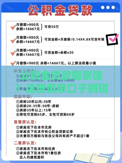 公积金贷款哪家强？这些低息口子别错过！