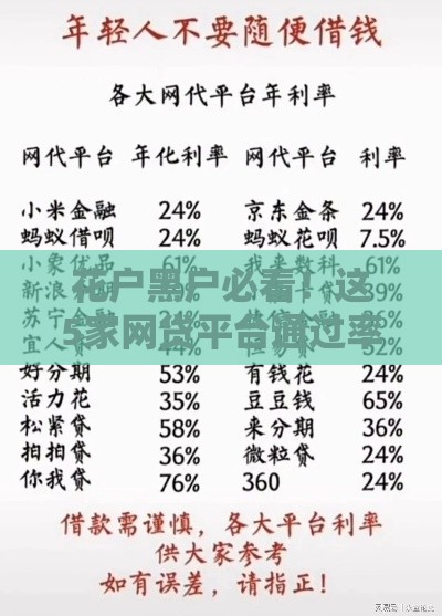 花户黑户必看！这5家网贷平台通过率更高