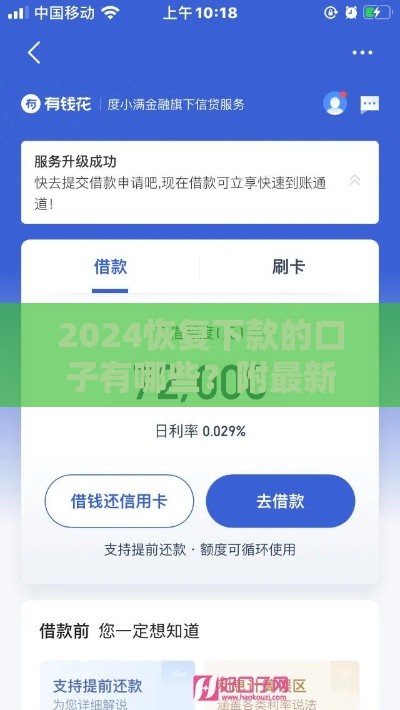 2024恢复下款的口子有哪些？附最新靠谱推荐
