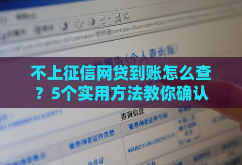 不上征信网贷到账怎么查？5个实用方法教你确认