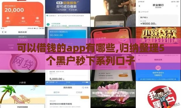 可以借钱的app有哪些,归纳整理5个黑户秒下系列口子