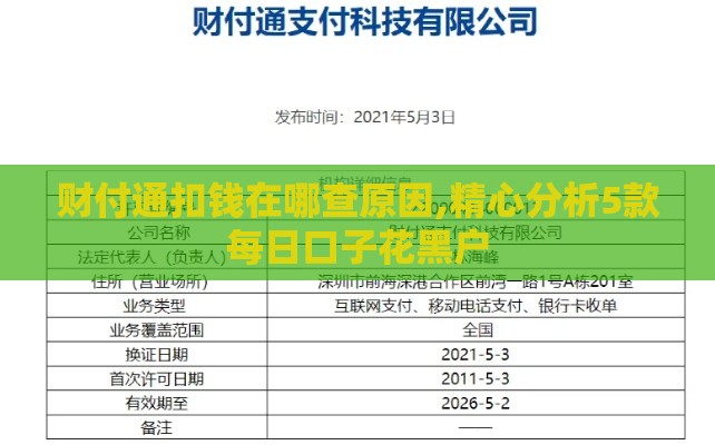 财付通扣钱在哪查原因,精心分析5款每日口子花黑户