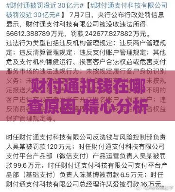 财付通扣钱在哪查原因,精心分析5款每日口子花黑户