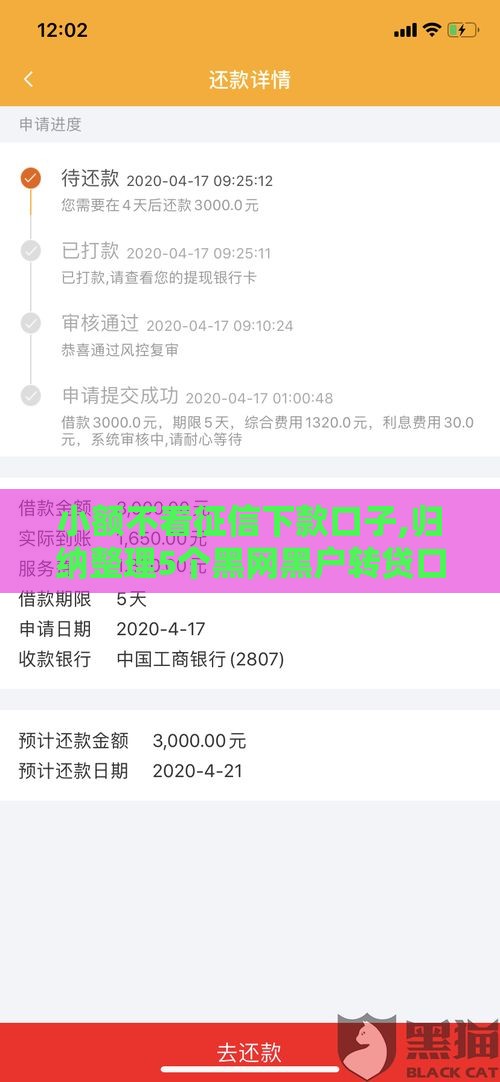 小额不看征信下款口子,归纳整理5个黑网黑户转贷口子