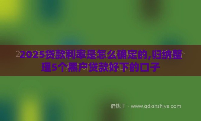 2025贷款利率是怎么确定的,归纳整理5个黑户贷款好下的口子