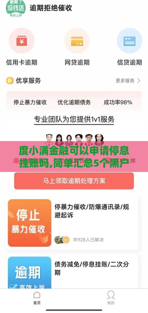 度小满金融可以申请停息挂账吗,简单汇总5个黑户2500的口子