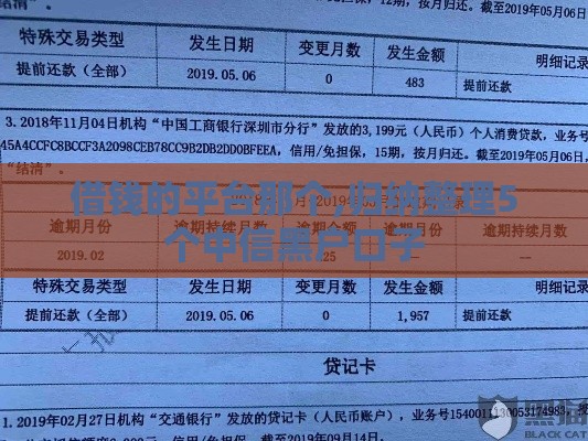 借钱的平台那个,归纳整理5个中信黑户口子