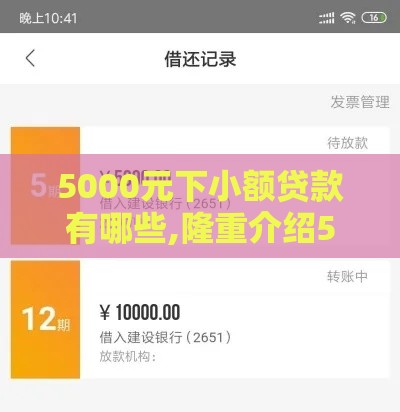 5000元下小额贷款有哪些,隆重介绍5个黑户秒下的口子有