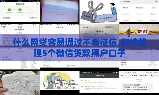 什么网贷容易通过不看征信,归纳整理5个微信贷款黑户口子