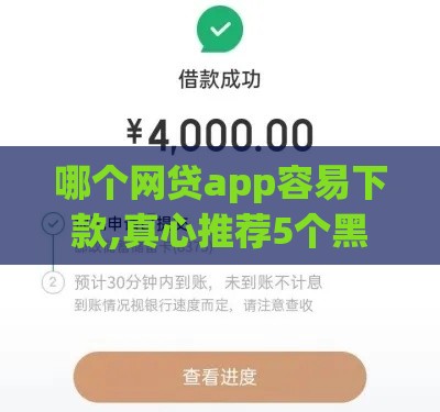 哪个网贷app容易下款,真心推荐5个黑户网贷技术口子