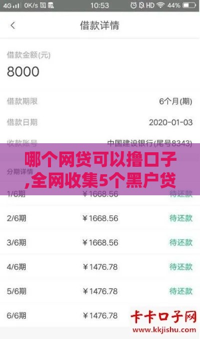 哪个网贷可以撸口子,全网收集5个黑户贷秒下款的口子