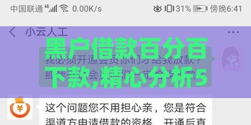 黑户借款百分百下款,精心分析5款黑户能下的良心口子