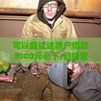 可以尝试这黑户借款3000元必下,归纳整理5个黑户20万货款口子 可以尝试这黑户借款3000元必下,归纳整理5个黑户20万货款口子