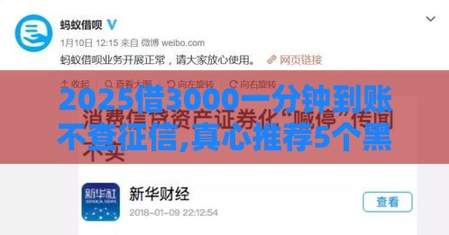 2025借3000一分钟到账不查征信,真心推荐5个黑户五百秒下的口子