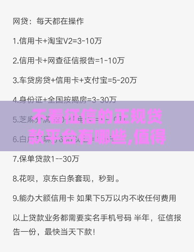 不看征信的正规贷款平台有哪些,值得收藏的5个秒批的黑户小贷口子