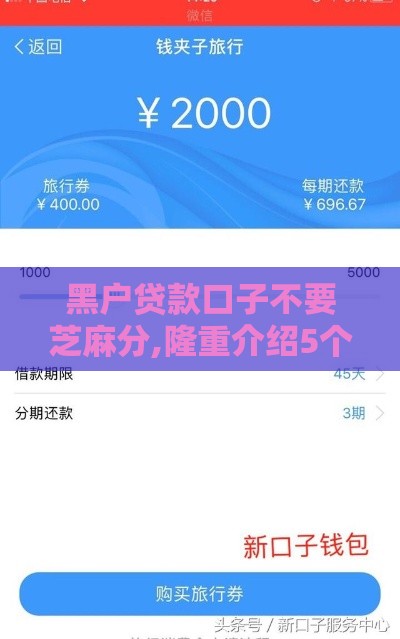 黑户贷款口子不要芝麻分,隆重介绍5个12月黑户新口子
