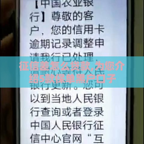 征信差怎么贷款,为您介绍5款保单黑户口子