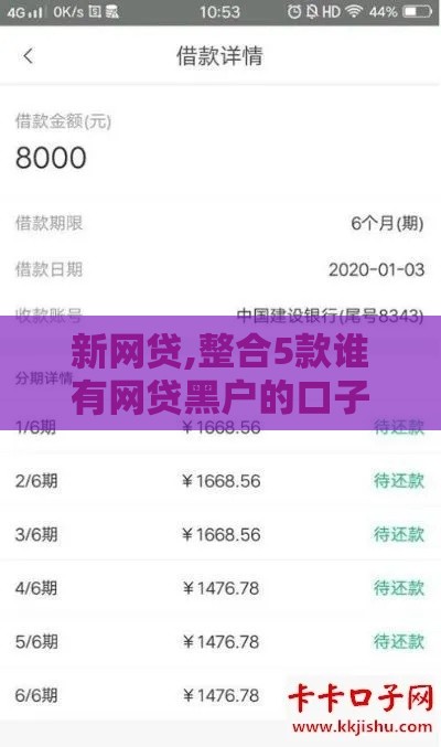 新网贷,整合5款谁有网贷黑户的口子