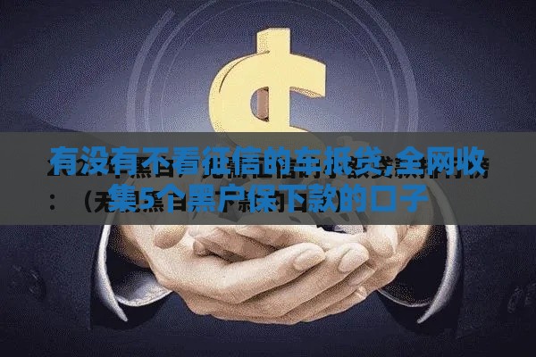 有没有不看征信的车抵贷,全网收集5个黑户保下款的口子