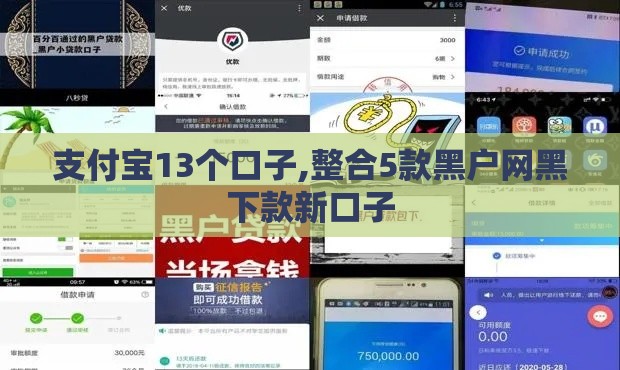 支付宝13个口子,整合5款黑户网黑下款新口子