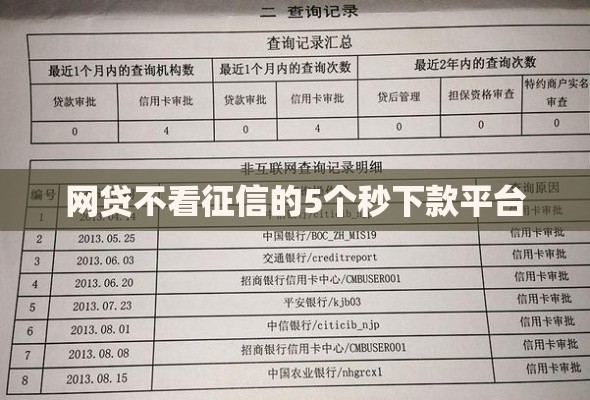 网贷不看征信的5个秒下款平台