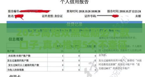 2025高炮双黑逾期必下款口子,真心推荐5个不查征信黑户的口子