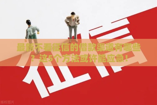 最新不看征信的借款渠道有哪些？这5个方法或许能应急！
