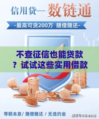 不查征信也能贷款？试试这些实用借款渠道！