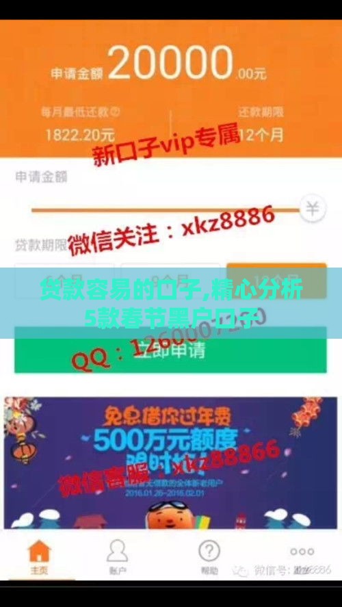 贷款容易的口子,精心分析5款春节黑户口子