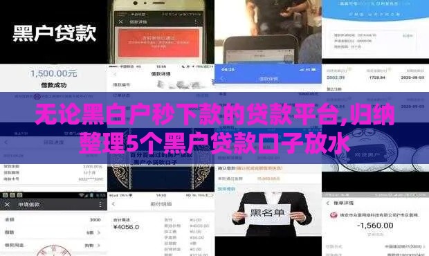 无论黑白户秒下款的贷款平台,归纳整理5个黑户贷款口子放水