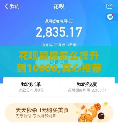 花呗额度怎么提升到10000,真心推荐5个2025黑户老口子
