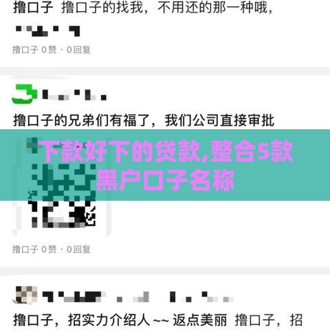 下款好下的贷款,整合5款黑户口子名称
