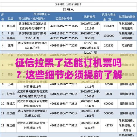 征信拉黑了还能订机票吗？这些细节必须提前了解！