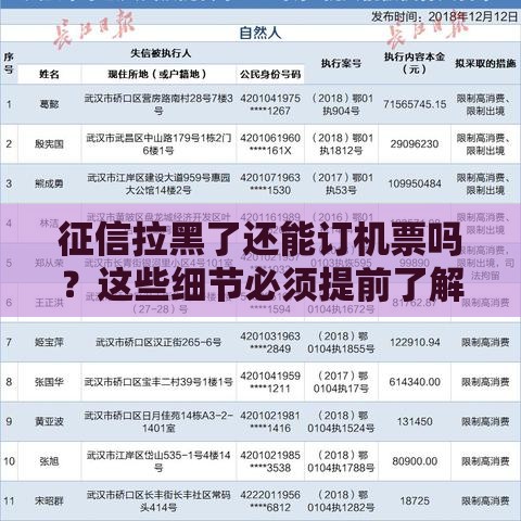 征信拉黑了还能订机票吗？这些细节必须提前了解！