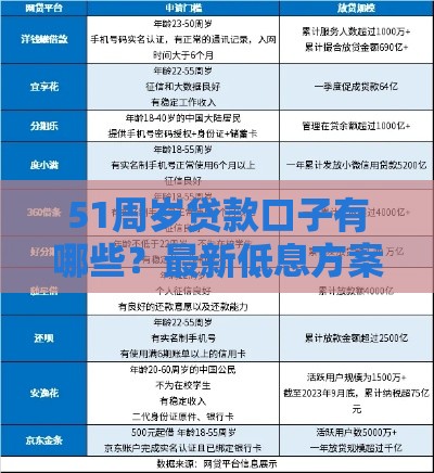 51周岁贷款口子有哪些？最新低息方案+避坑指南
