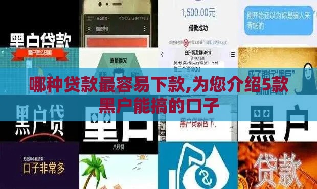 哪种贷款最容易下款,为您介绍5款黑户能搞的口子