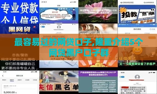 最容易过的网贷口子,隆重介绍5个网贷黑户口子群