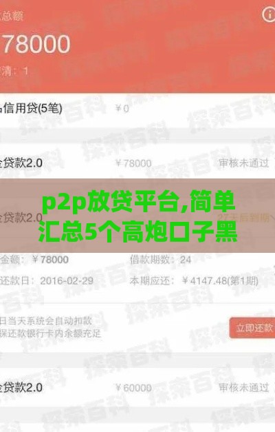 p2p放贷平台,简单汇总5个高炮口子黑户 p2p放贷平台,简单汇总5个高炮口子黑户