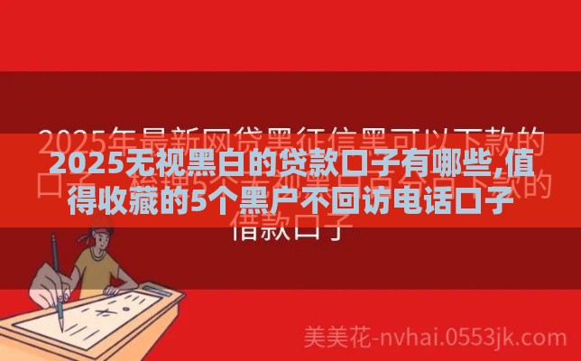 2025无视黑白的贷款口子有哪些,值得收藏的5个黑户不回访电话口子